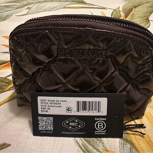 MZ Wallace Double Zip  Cosmetic in Bordeaux Lacquer